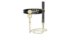 Нашийник з повідцем Zalo Collar & Leash Set, натуральна шкіра