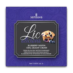 Пробник Sensuva Lic-o-licious Blueberry Muffin гелю для мінету, 6 мл