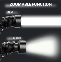 Ліхтар акумуляторний налобний WD RB-161 на голову потужний яскравий LED P90 ZOOM зум - мініатюра 3