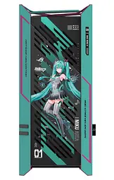 Корпус Asus ROG Strix Helios II GX601S Hatsune Miku Edition Tempered Glass без БЖ (90DC00W0-B39010) Green - мініатюра 2