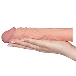 Насадка на пеніс Lovetoy Pleasure 18.5 см тілесний - мініатюра 3
