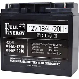 Акумулятор Full Energy FEP-1218 AGM 12V (12V/18Ah/216Wh) [112113] - мініатюра 1