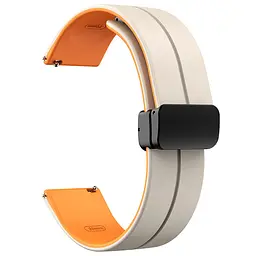 Силіконовий ремінець Classy для Smart Watch 20mm White / Orange - мініатюра 2