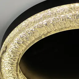 Стельовий чорний світильник із текстурною акриловим розсіювачем Ø 57 см | Line F | Арт. MJ316-600 BK+CL - мініатюра 3