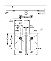 Кухонна мийка з нержавіючої сталі Grohe K800 31585SD1, Нержавіюча сталь - мініатюра 3