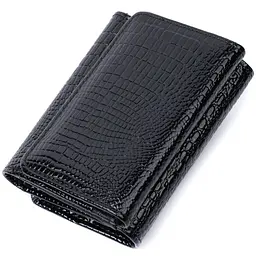 Жіночий стильний гаманець із фактурної натуральної шкіри ST Leather 22732 чорний - мініатюра 2