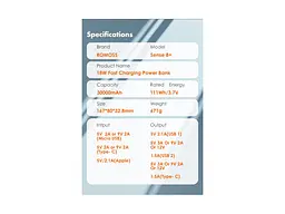 Зовнішній акумулятор (Power Bank) Romoss 30000mah Sense8+ (PHP30-401-02) білий - мініатюра 2