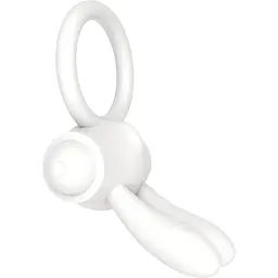 Ерекційне кільце з вібрацією Lovetoy Power Clit 7.5 см білий