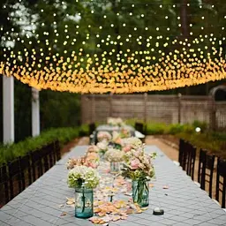 Gresonic 104 LED 1 м x 1,2 м Світло Сітчаста фіранка гірлянда Fairy Lights Тепле біле декоративне світло Для внутрішнього - мініатюра 5