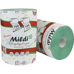 Паперові рушники Mildi Premium одношарові 100 метрів 700 відривів зелені - мініатюра 2