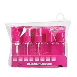 Дорожній набір ємностей для косметики WH Travel Bottles Set. 5 шт, Малиновий