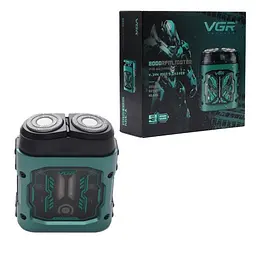 Електробритва VGR V-344 GREEN, роторна, 8000 RPM, вологостійка Зелена - мініатюра 4