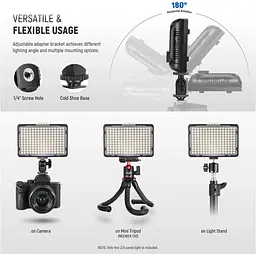 Накамерне світло Neewer PT-176S LED175 11W color 3200-5600K [110708] - мініатюра 2