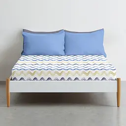 Простирадло Cosas на резинці 80х190х25 waves, синій (WaveBlueBeige_80x190x25) - мініатюра 3