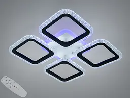 Стельова LED люстра чорна 55W пульт димер 4 мод