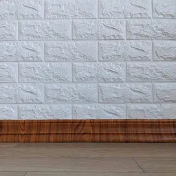 Самоклеючий гнучкий плінтус 3D Loft (багет) золотий дуб 2400х80мм