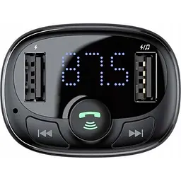 FM-трансмітер Baseus FM Launcher S-09 Standart Edition 2.4A 2хUSB-A Black (CCMT000001) [96092]