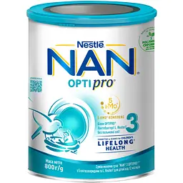 Суха молочна суміш NAN Optipro 3 з 5 олігосахаридами та L. Reuteri для дітей від 12 місяців 1.6 кг (2 шт. по 800 г)  - мініатюра 2