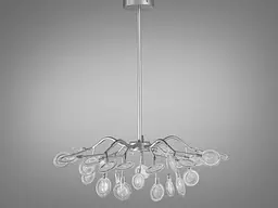 Лаконічна новинка, люстра в спальню "Світлячок", 30 ламп, хром сатин
