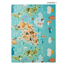 Дитячий килимок Poppet Карта світу та Гірська дорога двосторонній складний 200х150x1 см (PP028-150H) - мініатюра 2