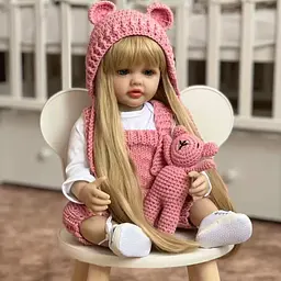 Реалістична Кукла Реборн 55 см повністю вінілова Doll Reborn Baby К0100302 - мініатюра 4
