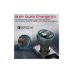 FM модулятор Promate PowerTune 38w USB-A OTG/USB-A QC3.0/USB-C PD Black (powertune-38w.black) - мініатюра 7