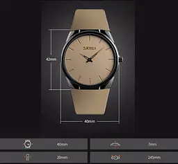 Наручний класичний годинник Skmei 1601S коричневий - мініатюра 5