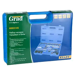 Набір насадок торцевих і біти 1/4", 1/2" 72 шт Start GRAD (6003145) - мініатюра 5