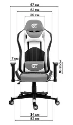 Геймерське крісло GT Racer чорне з синім та білим (X-5813 Black/Blue/White) - мініатюра 13