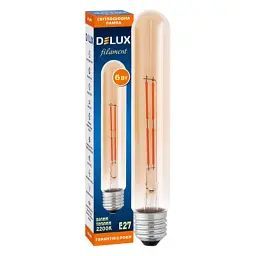 Лампочка Delux LR-39 6 Вт E27 2200K T30 amber filament (90018154) - мініатюра 3