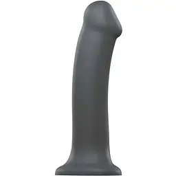 Фалоімітатор Strap-On-Me Dual Density Bendable XL 20 см (сірий)