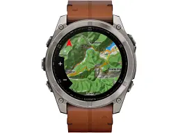 Спортивний годинник Garmin Fenix 8 51mm AMOLED Sapphire Carbon grey DLC w. Chestnut Leather Band (010-02905-40) - мініатюра 2