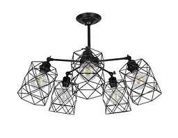 Люстра стельова лофт із регульованими плафономи Levistella 752F105-5 BK