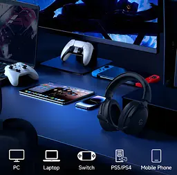 Ігрові бездротові навушники GamePro HSW-191-BL Asgard Skadi Wireless 7.1 Black - мініатюра 5