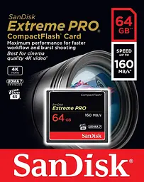 Карта пам'яті SanDisk CompactFlash 64GB Extreme Pro R-160MB/s [SDCFXPS-064G-X46] [100469] - мініатюра 9