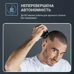 Електробритва Rowenta роторна Gentle Bald, бритв. головок-5, Li-Ion, сух.+волог., чорно-синій - мініатюра 7