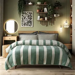 Плед Lotus Home - Infinity Stripe зелений 200x220 - мініатюра 2