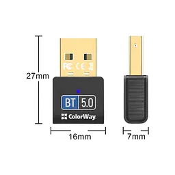 Bluetooth-адаптер ColorWay Bluetooth BT 5.0 (CW-AD-BT50) - мініатюра 2