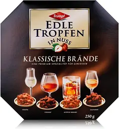 Шоколадные конфеты Trumpf Edle Tropfen in Nuss Klassische Brände 250г