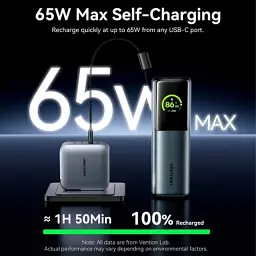 Батарея універсальна Vention 20000 mAh 165W Gray TFT Display Type (FKFH0) - мініатюра 10
