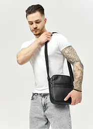 Чоловіча сумка месенджер Sambag Makros чорна 23 × 19 × 7 см (70278001m)