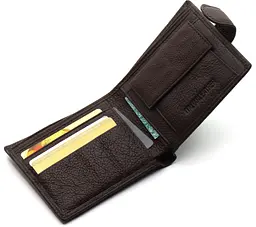 Шкіряне чоловіче портмоне на кнопці ST Leather ST104 коричневе 9,5 см - мініатюра 5