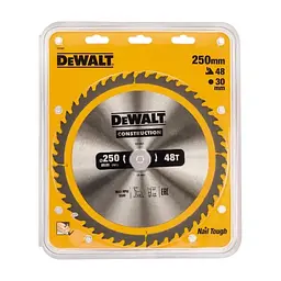 Диск пиляльний DeWALT CONSTRUCTION 250х30 мм, 48z (ATB) + 10 град (DT1957) - мініатюра 2