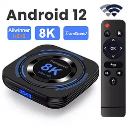 Transpeed H618 2/16Gb, Смарт ТВ приставка, медіаплеєр Android SmartTV Box 8K HDR , налаштування Android TV у подарунок, YouTube та фільми без реклами - мініатюра 4