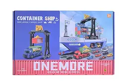 Іграшковий корабель-паркінг Контейнеровоз із краном та машинками ONEMORE Container Ship 216-1B кор.44x12.5x28 см