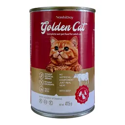 Консерва для дорослих котів всіх порід Golden Cat 415 грамів з яловичиною