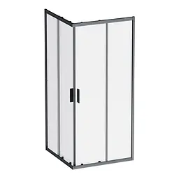Душове огородження Square Slide AM.PM Gem 90×90 см, без піддону, чорний профіль W90UG-403-9090BT