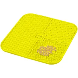 Миска-килимок для собак та котів Waudog Silicone для злизування 190х190х10 мм жовтий - мініатюра 4