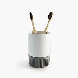 Підставка для зубних щіток МВМ My Home Stockholm 300 мл (BA-46 WHITE/GRAY) - мініатюра 2