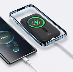 Магсейф акумулятор бездротової XO PR153 PD20W Magnetic wireless 15W Type-C 5000mAh - мініатюра 3